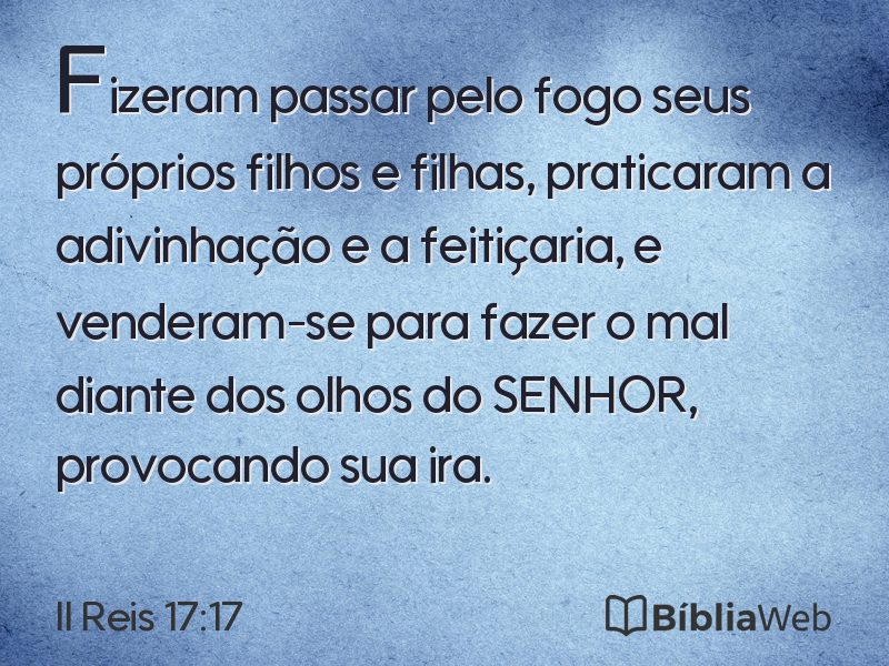 II Reis 17:17 em imagem para compartilhar