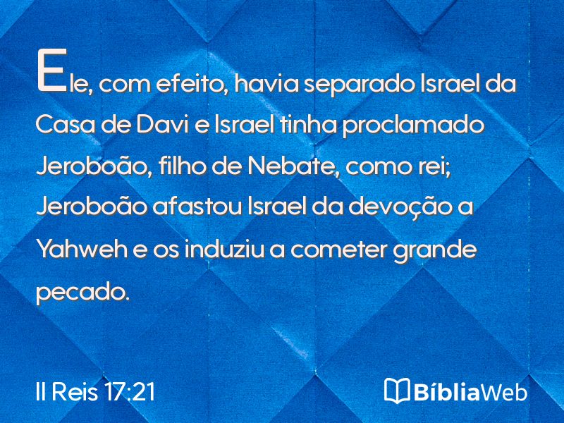 II Reis 17:21 em imagem para compartilhar