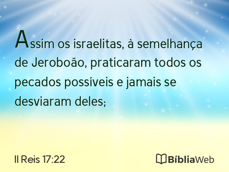 II Reis 17:22 em imagem para compartilhar