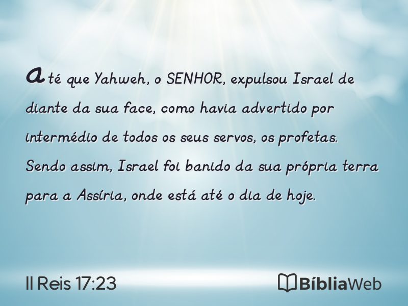 II Reis 17:23 em imagem para compartilhar