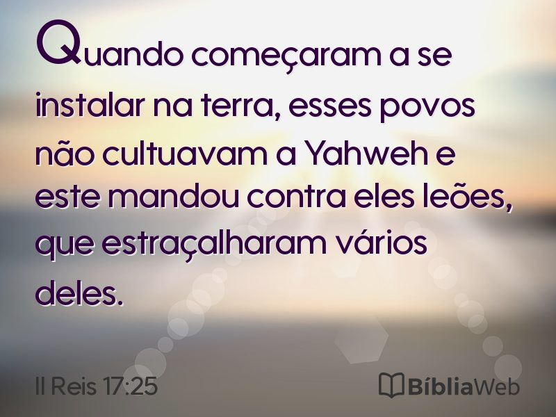 II Reis 17:25 em imagem para compartilhar