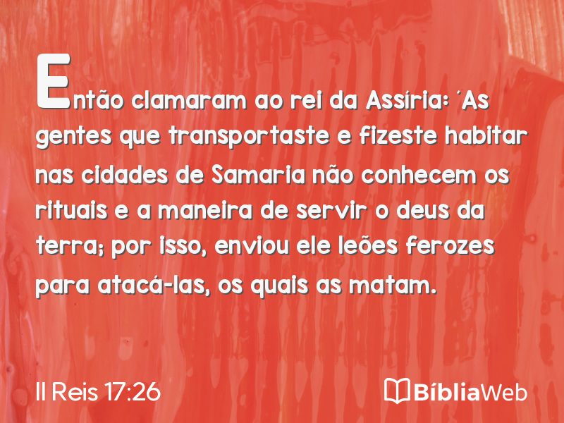 II Reis 17:26 em imagem para compartilhar