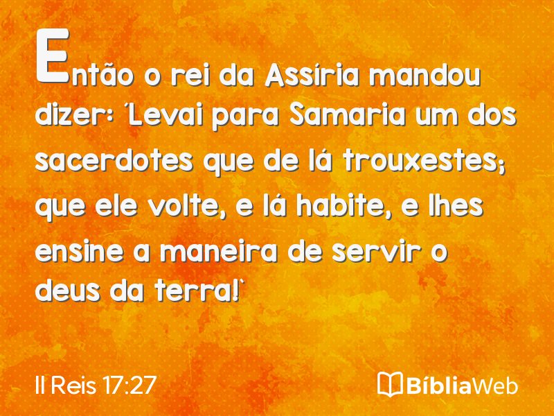 II Reis 17:27 em imagem para compartilhar