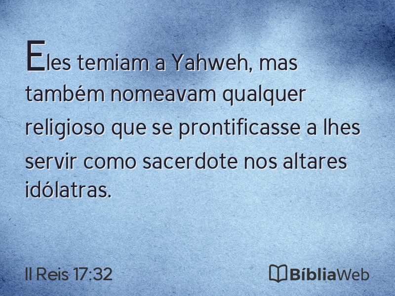 II Reis 17:32 em imagem para compartilhar