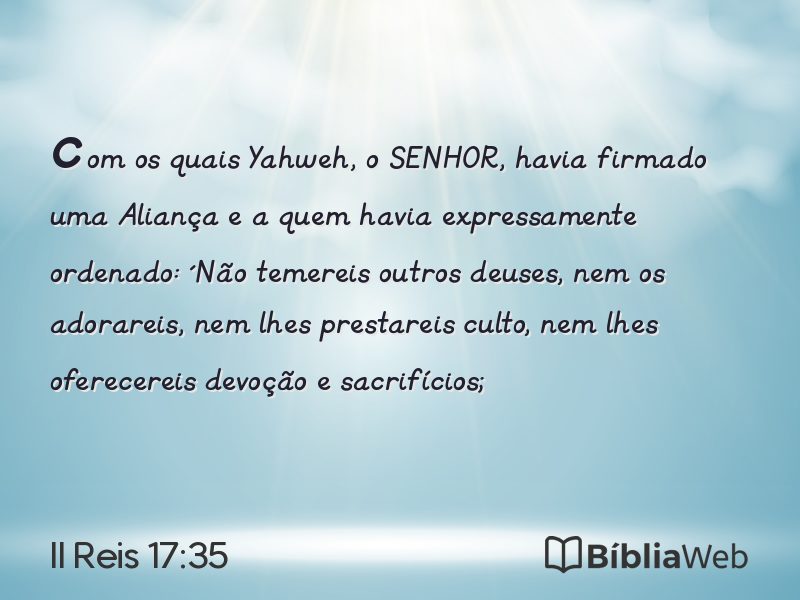 II Reis 17:35 em imagem para compartilhar