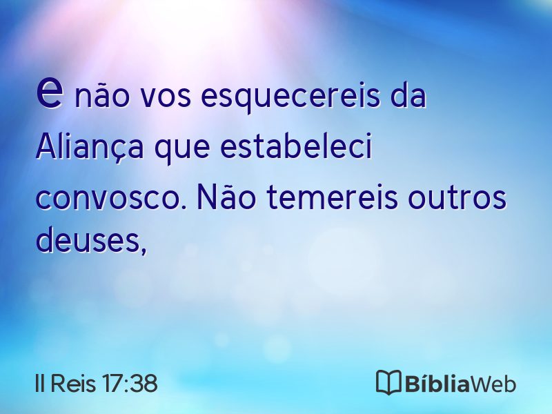 II Reis 17:38 em imagem para compartilhar