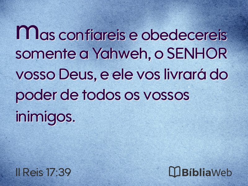 II Reis 17:39 em imagem para compartilhar