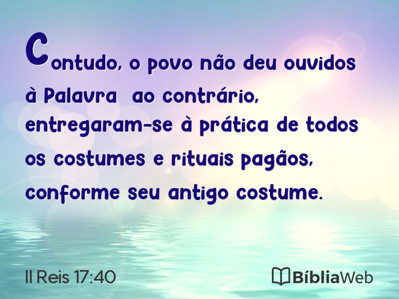 II Reis 17:40 em imagem para compartilhar