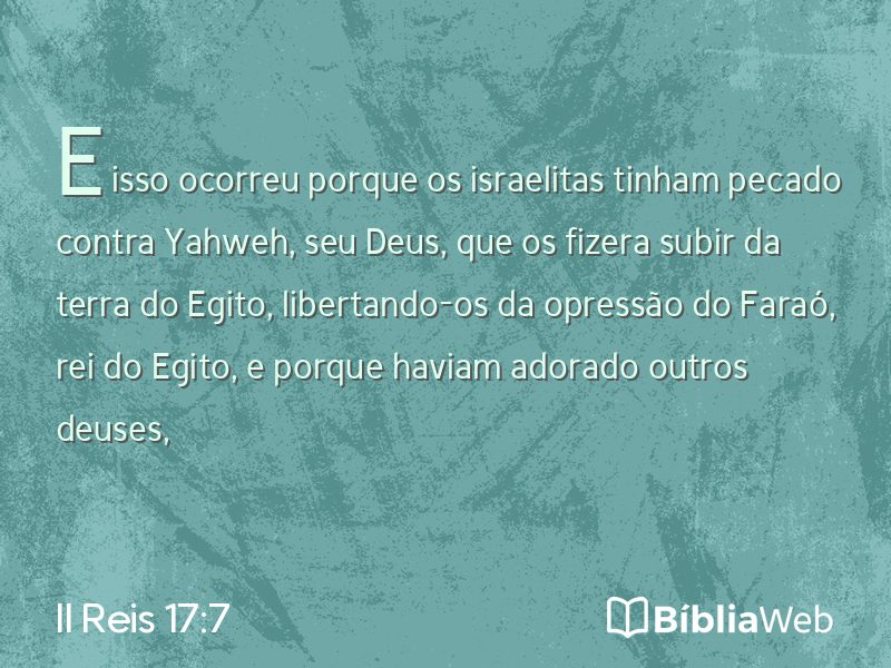 II Reis 17:7 em imagem para compartilhar
