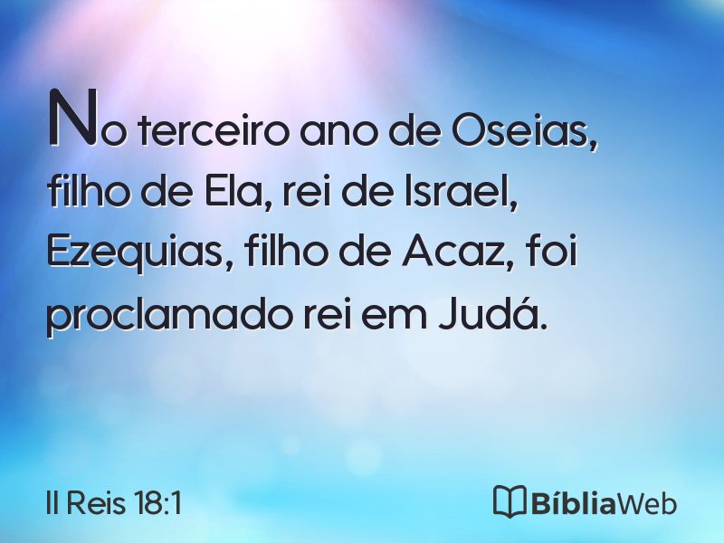 II Reis 18:1 em imagem para compartilhar