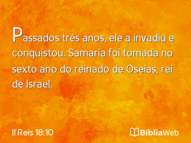 II Reis 18:10 em imagem para compartilhar