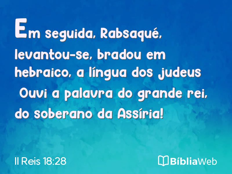 II Reis 18:28 em imagem para compartilhar