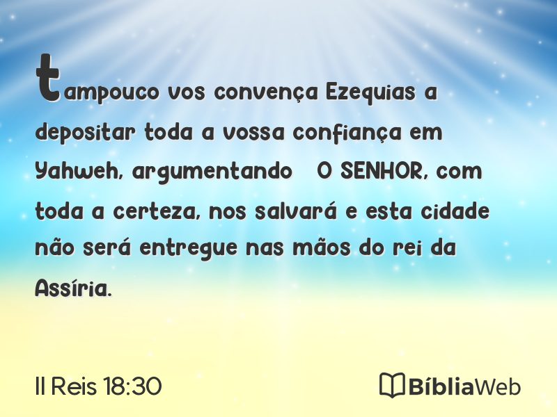 II Reis 18:30 em imagem para compartilhar