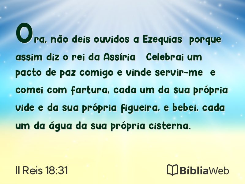 II Reis 18:31 em imagem para compartilhar