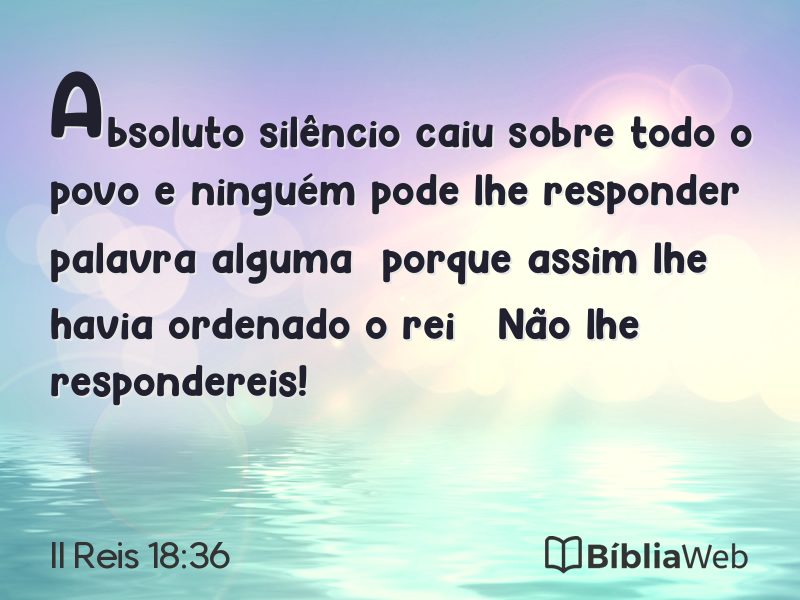 II Reis 18:36 em imagem para compartilhar