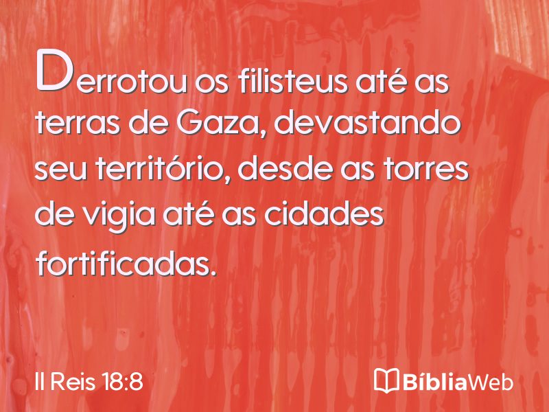 II Reis 18:8 em imagem para compartilhar