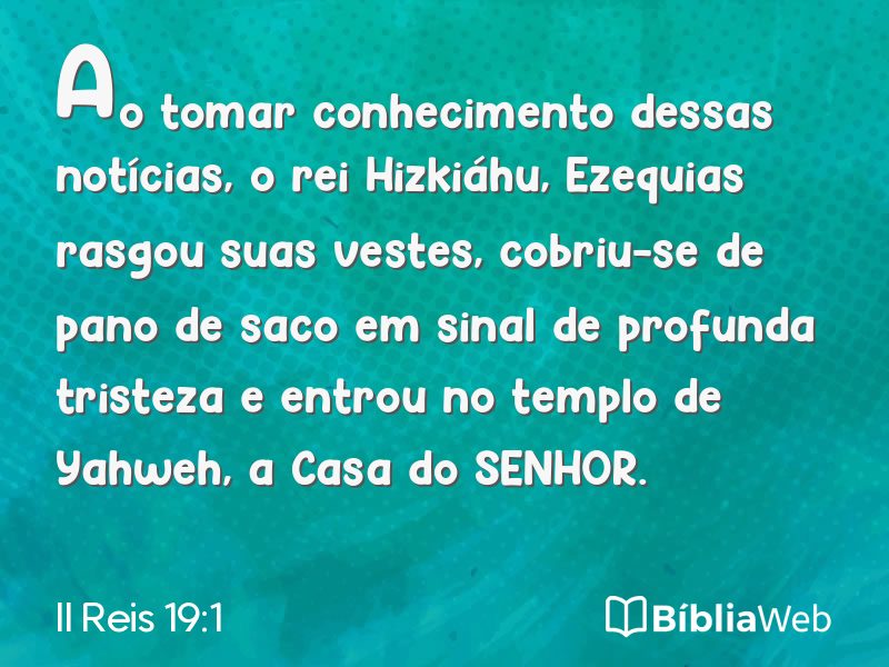 II Reis 19:1 em imagem para compartilhar