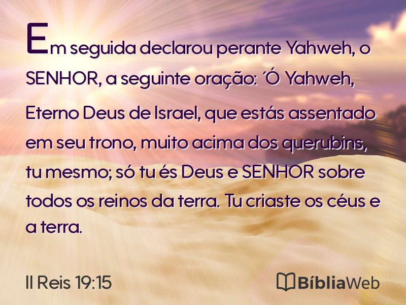 II Reis 19:15 em imagem para compartilhar