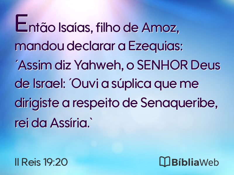 II Reis 19:20 em imagem para compartilhar
