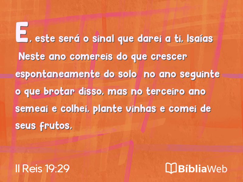 II Reis 19:29 em imagem para compartilhar