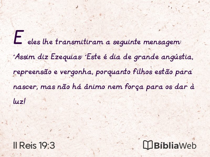 II Reis 19:3 em imagem para compartilhar
