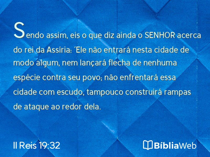 II Reis 19:32 em imagem para compartilhar