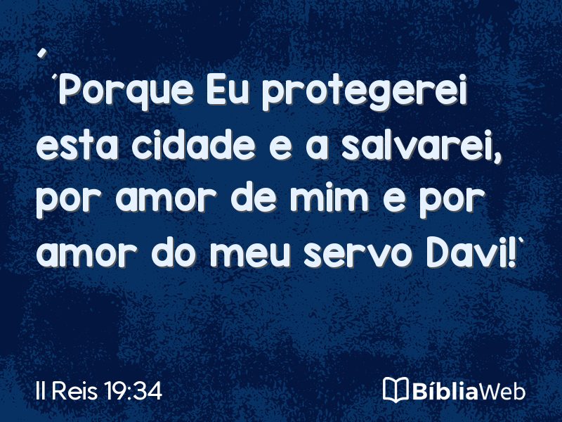 II Reis 19:34 em imagem para compartilhar