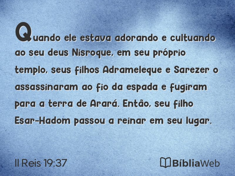 II Reis 19:37 em imagem para compartilhar