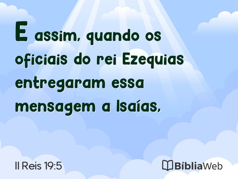 II Reis 19:5 em imagem para compartilhar