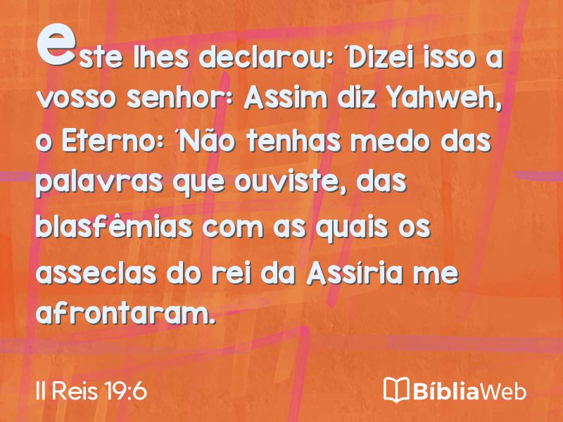 II Reis 19:6 em imagem para compartilhar