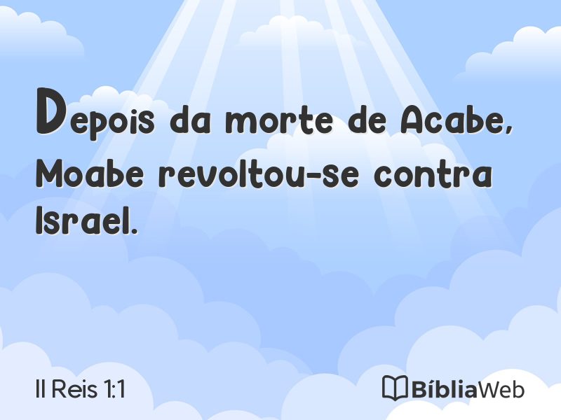 II Reis 1:1 em imagem para compartilhar