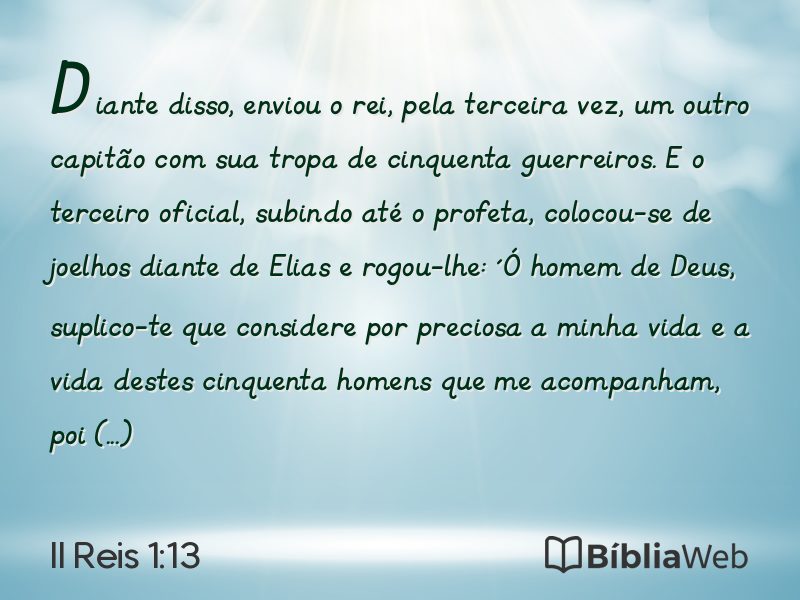II Reis 1:13 em imagem para compartilhar
