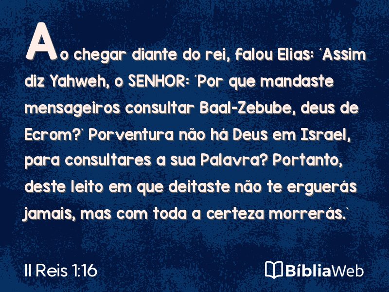 II Reis 1:16 em imagem para compartilhar