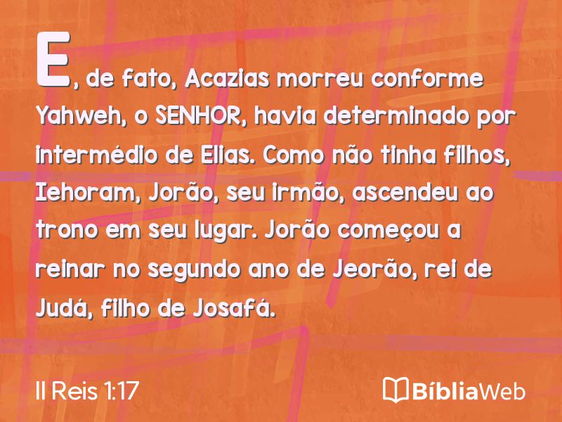 II Reis 1:17 em imagem para compartilhar
