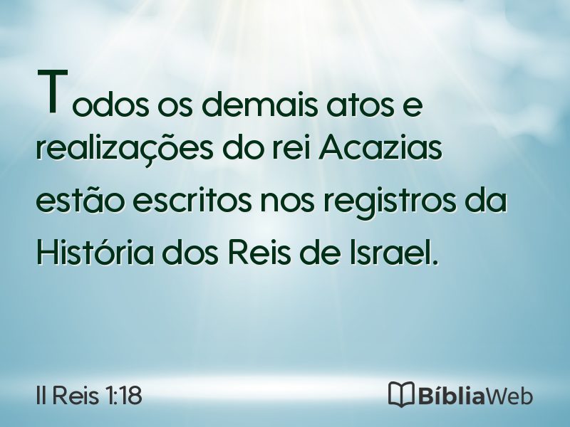 II Reis 1:18 em imagem para compartilhar