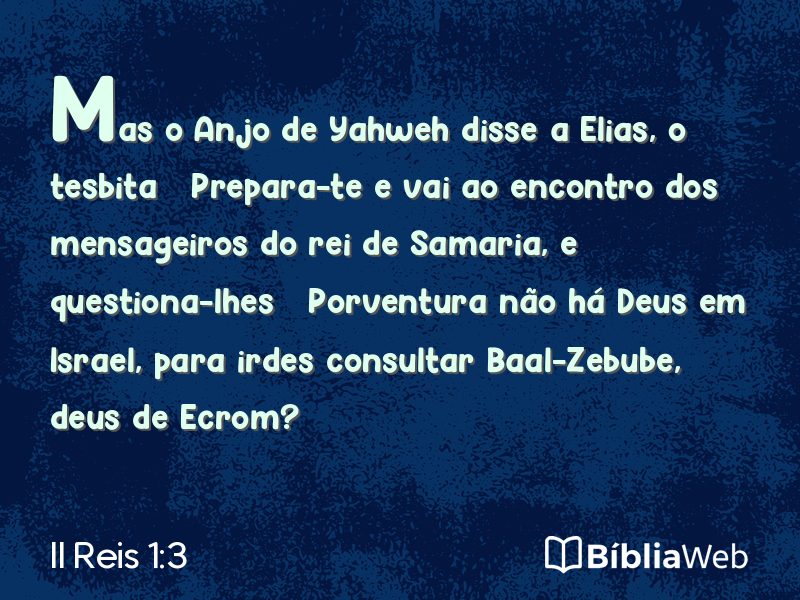 II Reis 1:3 em imagem para compartilhar