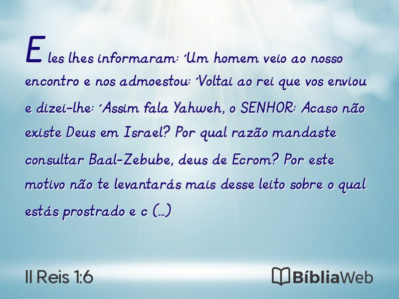 II Reis 1:6 em imagem para compartilhar