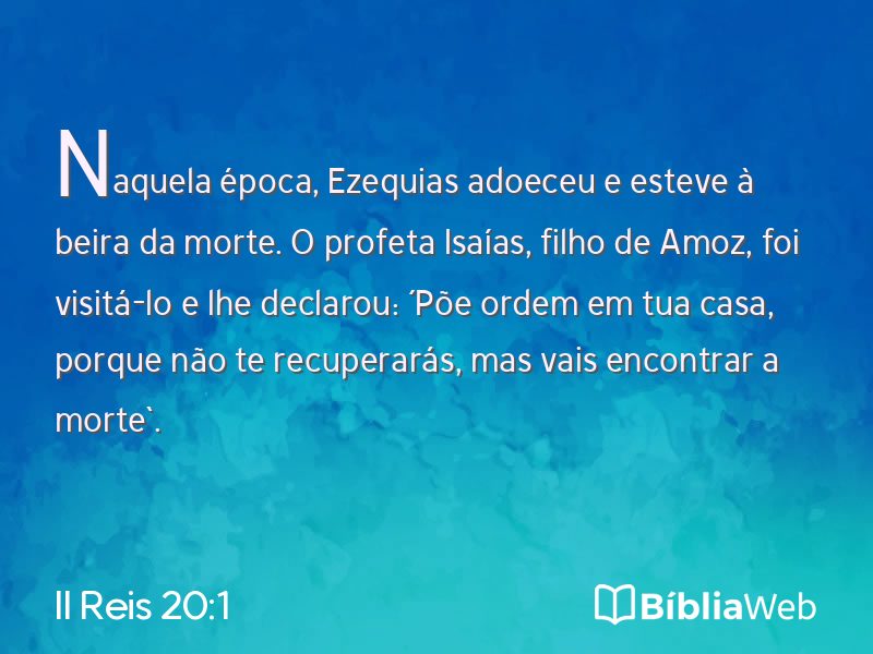II Reis 20:1 em imagem para compartilhar