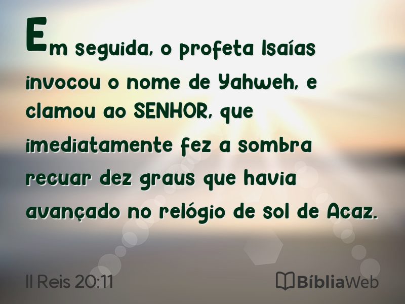 II Reis 20:11 em imagem para compartilhar