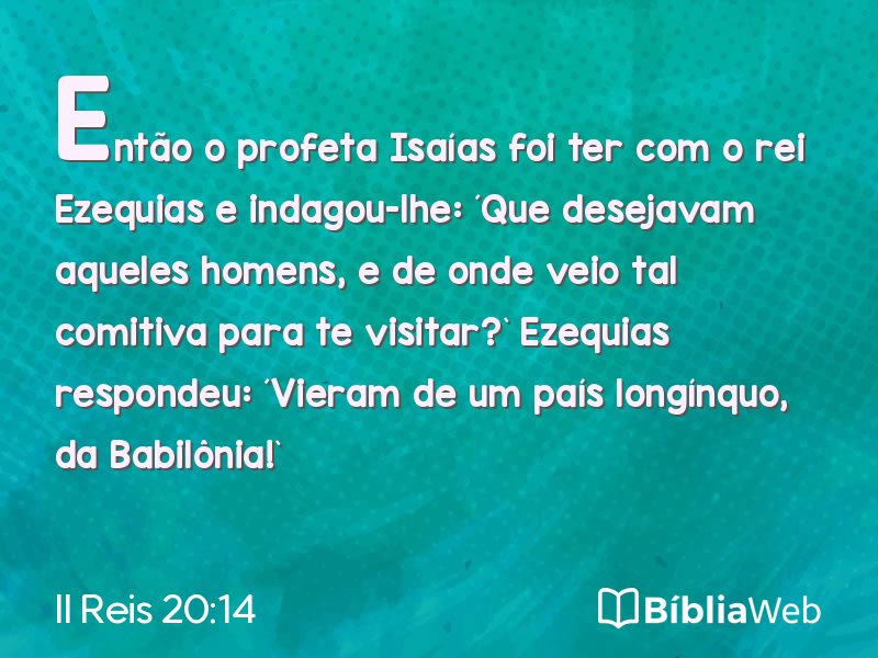 II Reis 20:14 em imagem para compartilhar