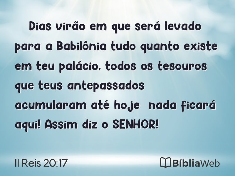 II Reis 20:17 em imagem para compartilhar