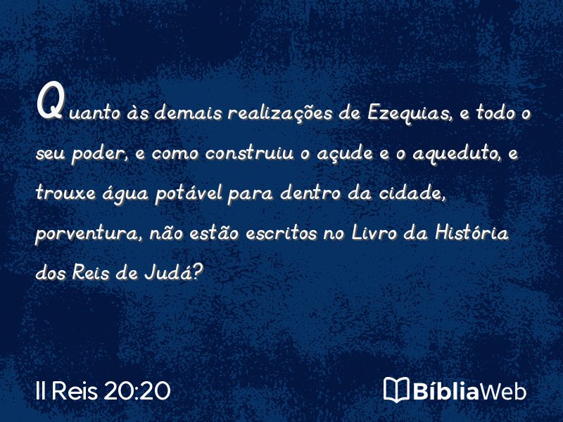 II Reis 20:20 em imagem para compartilhar