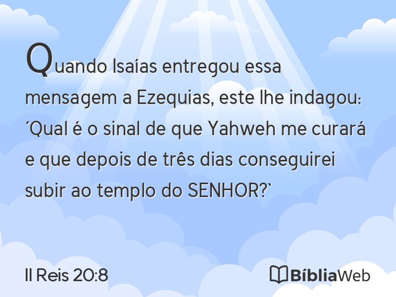 II Reis 20:8 em imagem para compartilhar