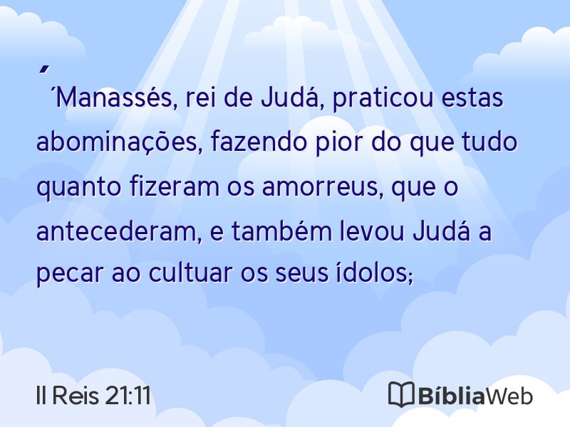 II Reis 21:11 em imagem para compartilhar