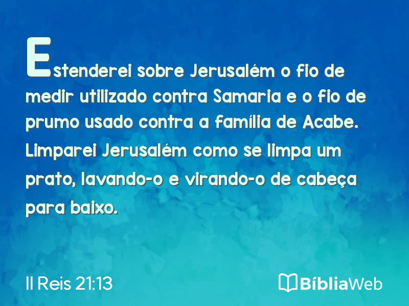 II Reis 21:13 em imagem para compartilhar