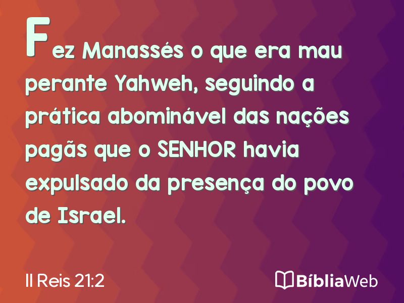 II Reis 21:2 em imagem para compartilhar