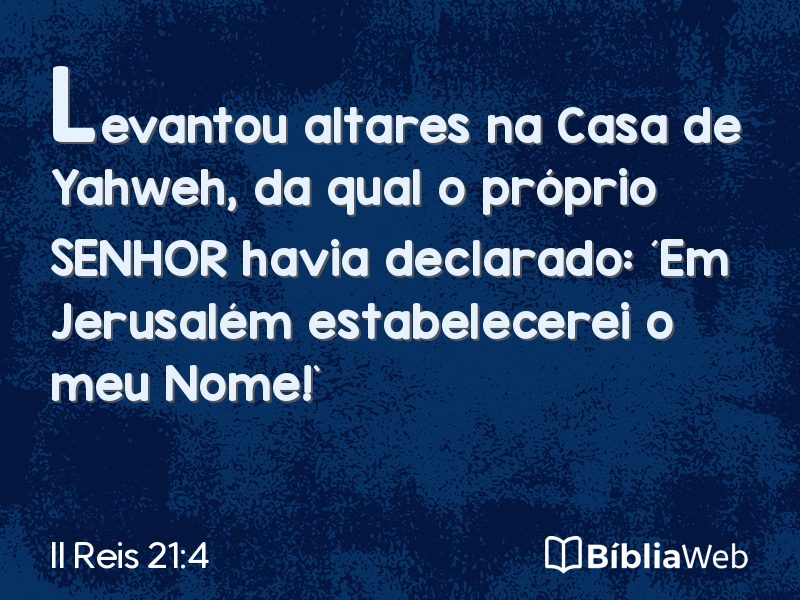 II Reis 21:4 em imagem para compartilhar