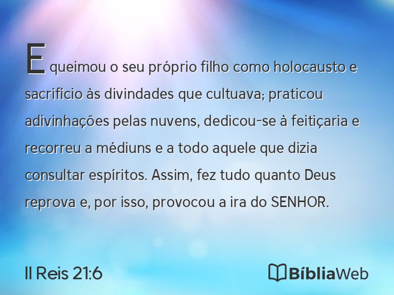 II Reis 21:6 em imagem para compartilhar