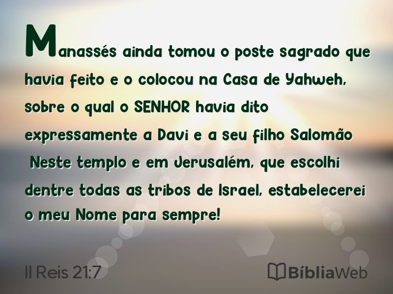 II Reis 21:7 em imagem para compartilhar