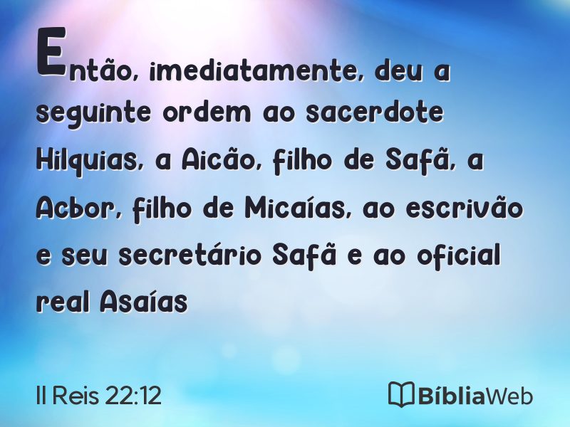 II Reis 22:12 em imagem para compartilhar